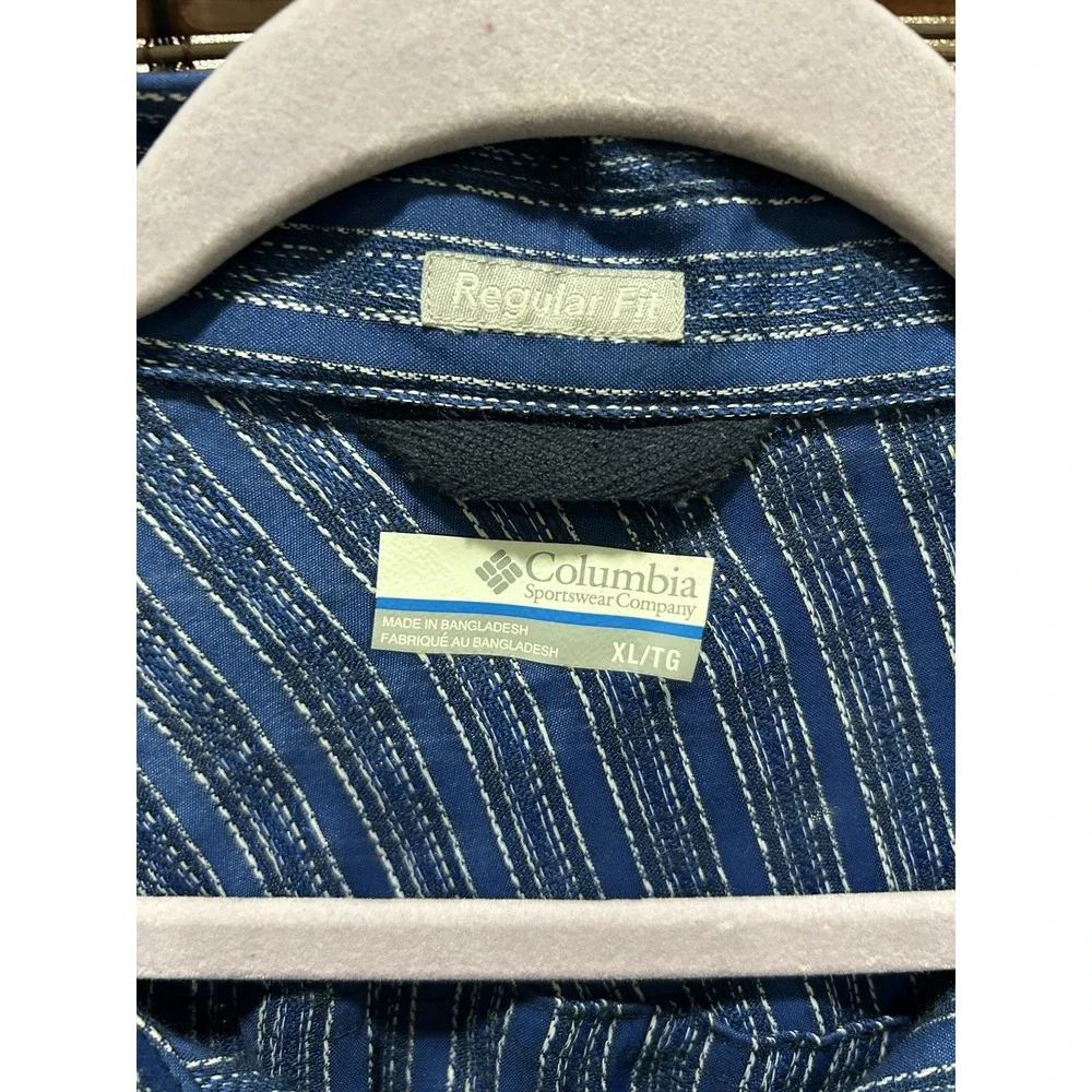 Columbia Mens Declination Trail II  Button Up Short Sleeve‎ Outdoor Blue Size XL